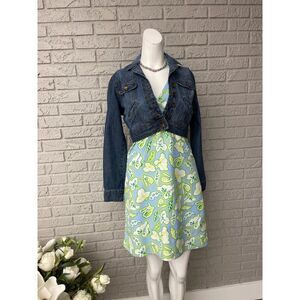 L.e.i Girls Cropped Denim Jacket Size S (Juniors)